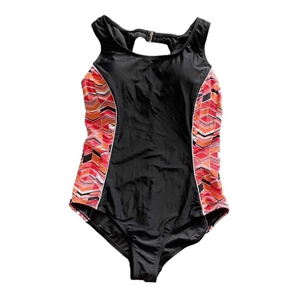NWT-CATALINA-BLACK ONE PIECE SWIMSUIT-SIZE MEDIUM